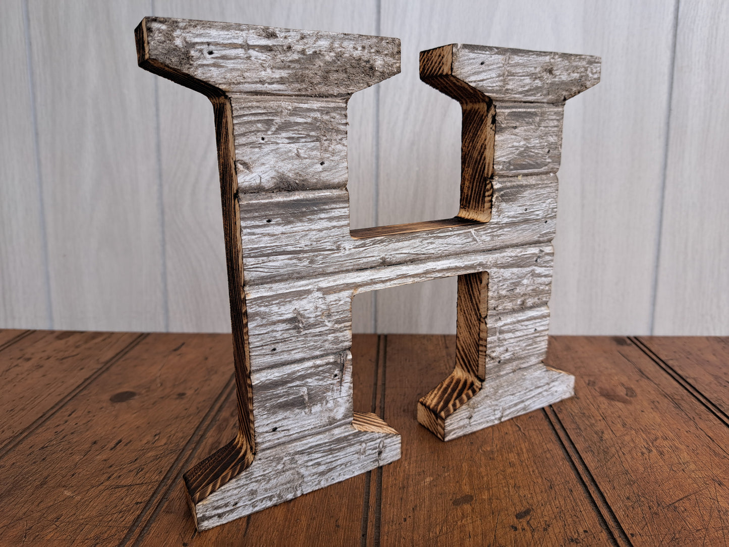 Rustic Wood Letters Weathered White