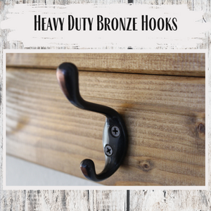 Personalized Family Name Coat Rack with Hooks – Custom Carved, Solid Wood Entryway Organizer