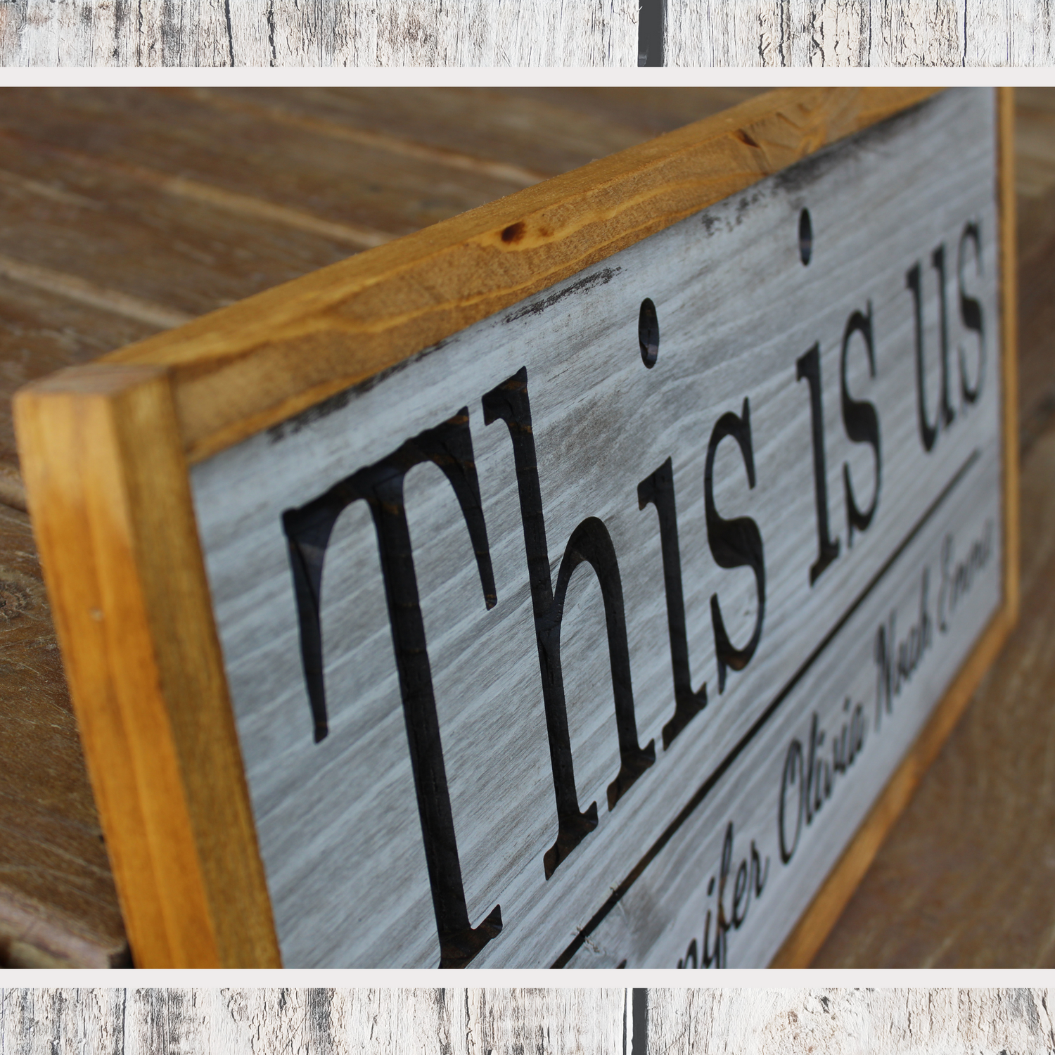 Personalized "This is Us" Carved Wooden Sign - Custom with Names