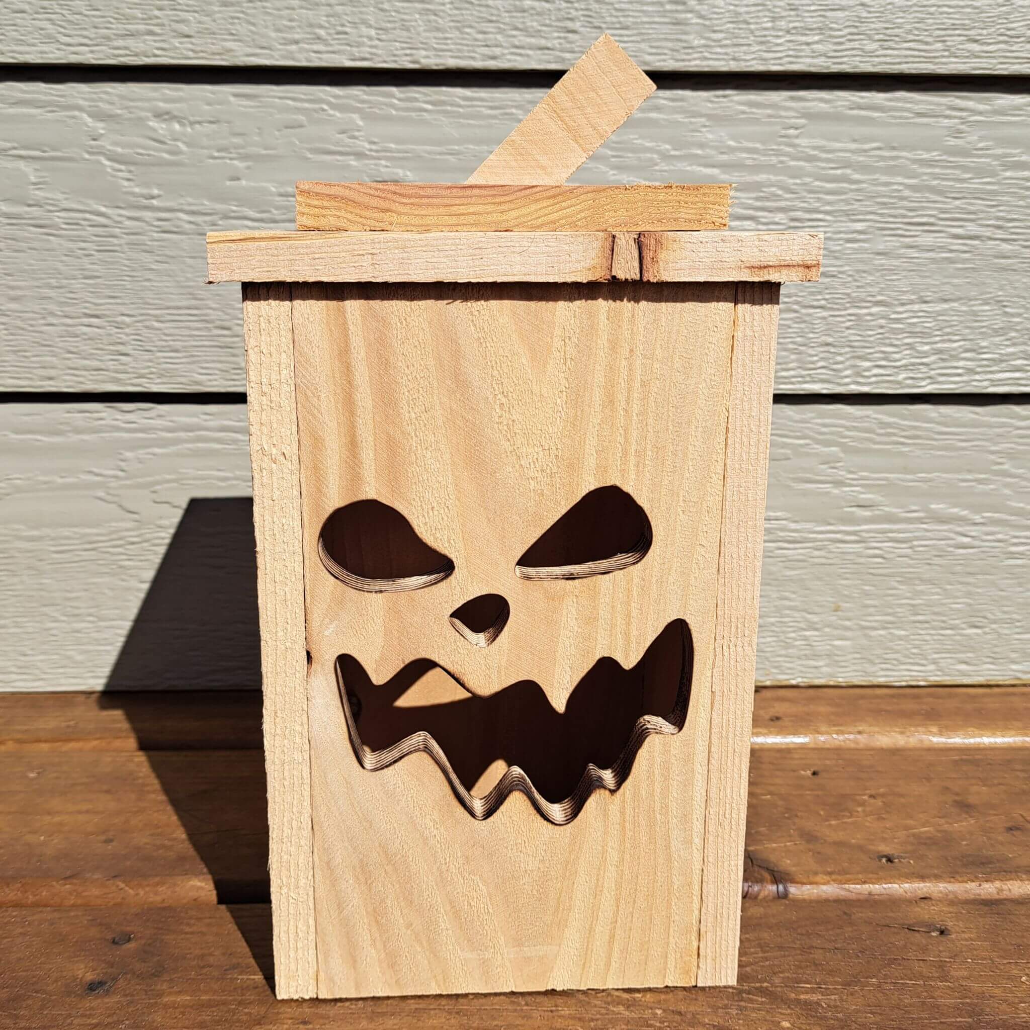 Rustic Wooden Jack O' Lantern