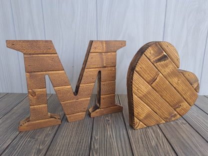 Rustic Wood Letters Light Pine