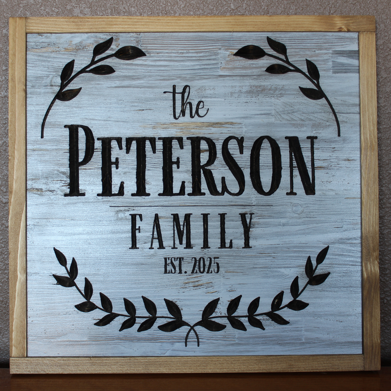 Personalized Carved Family Name Wooden Sign – Rustic Brook Farm