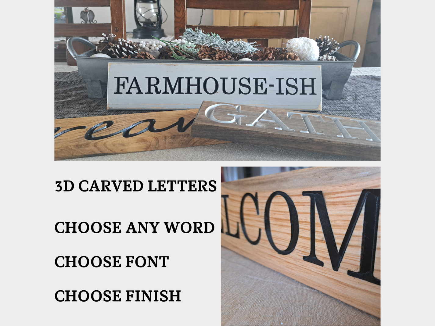 Any Word Custom Carved Wooden Sign – RusticBrookFarm