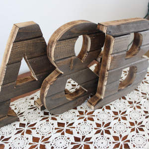 Farmhouse Wood Slat Letters - Dark Pine