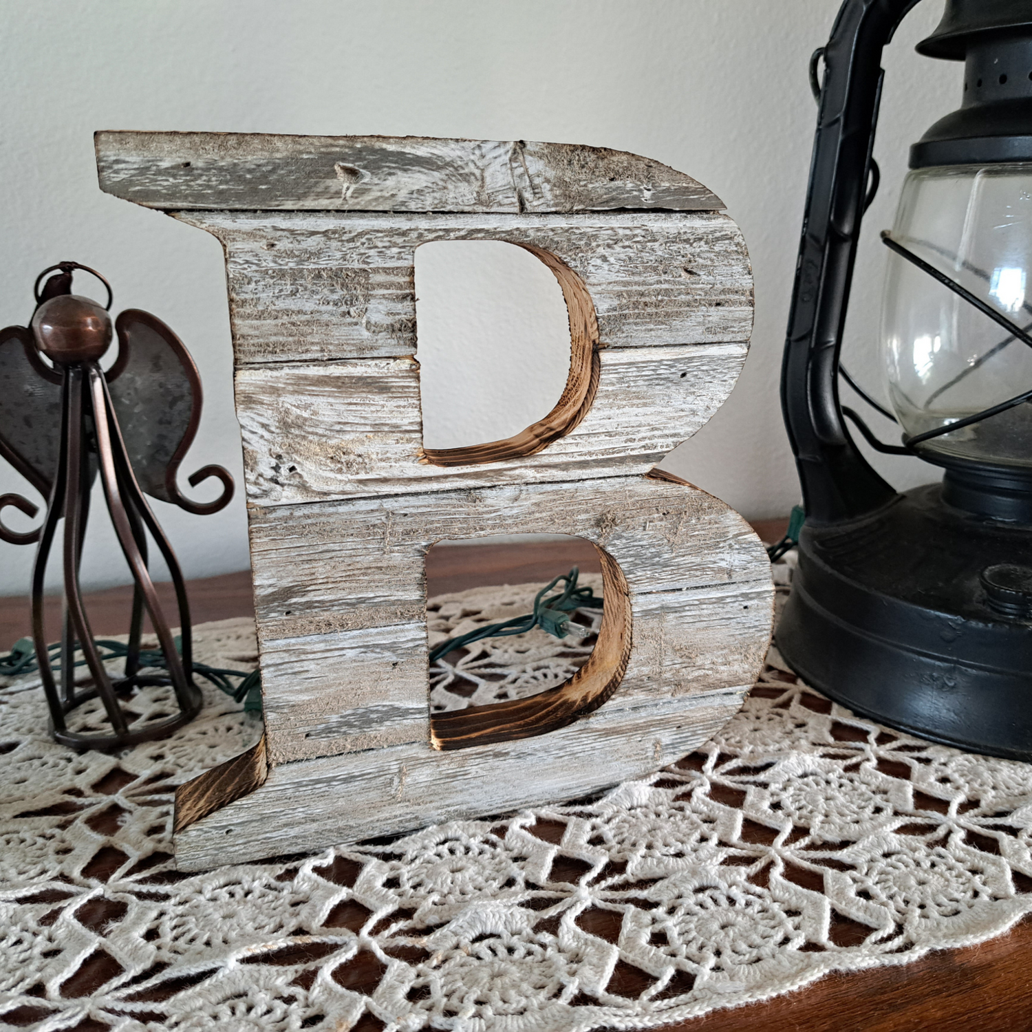 Farmhouse Wood Slat Letters - Weathered White