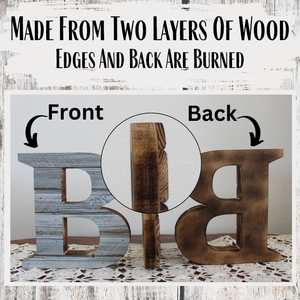 Farmhouse Wood Slat Letters - Weathered White