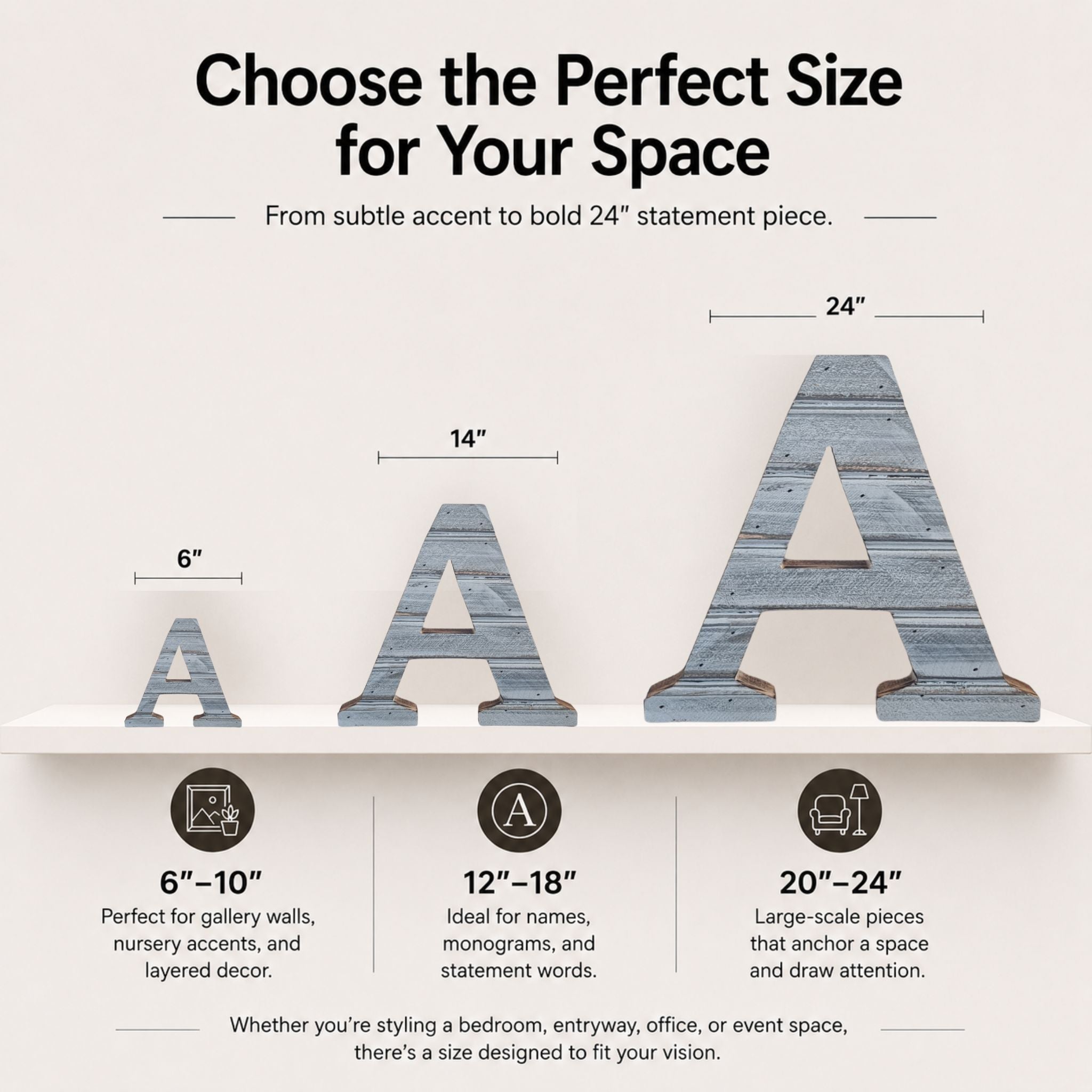 Wood Slat Letters – Freestanding Custom Wood Letters