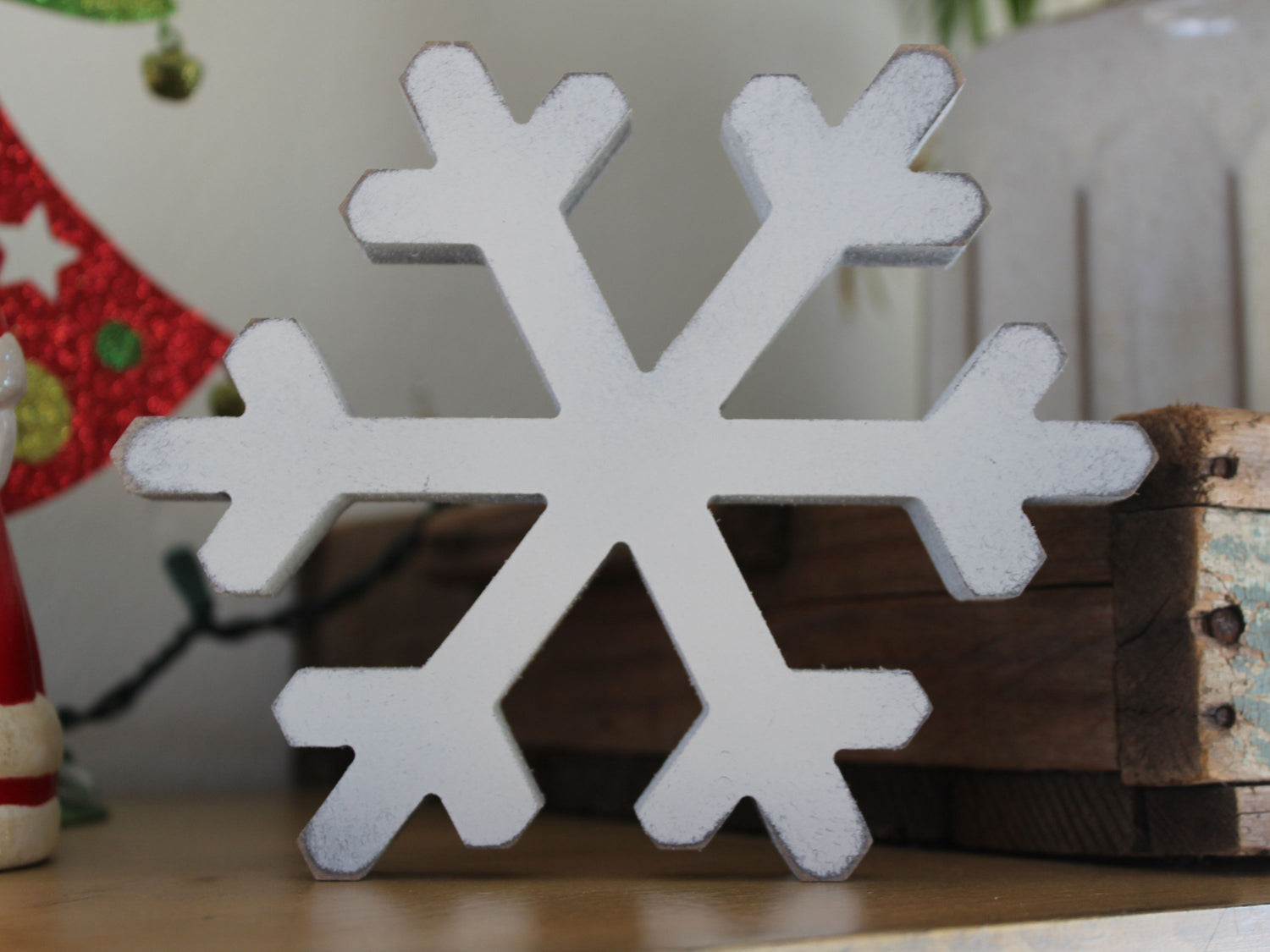 Rustic Wooden Snowflake Ornament
