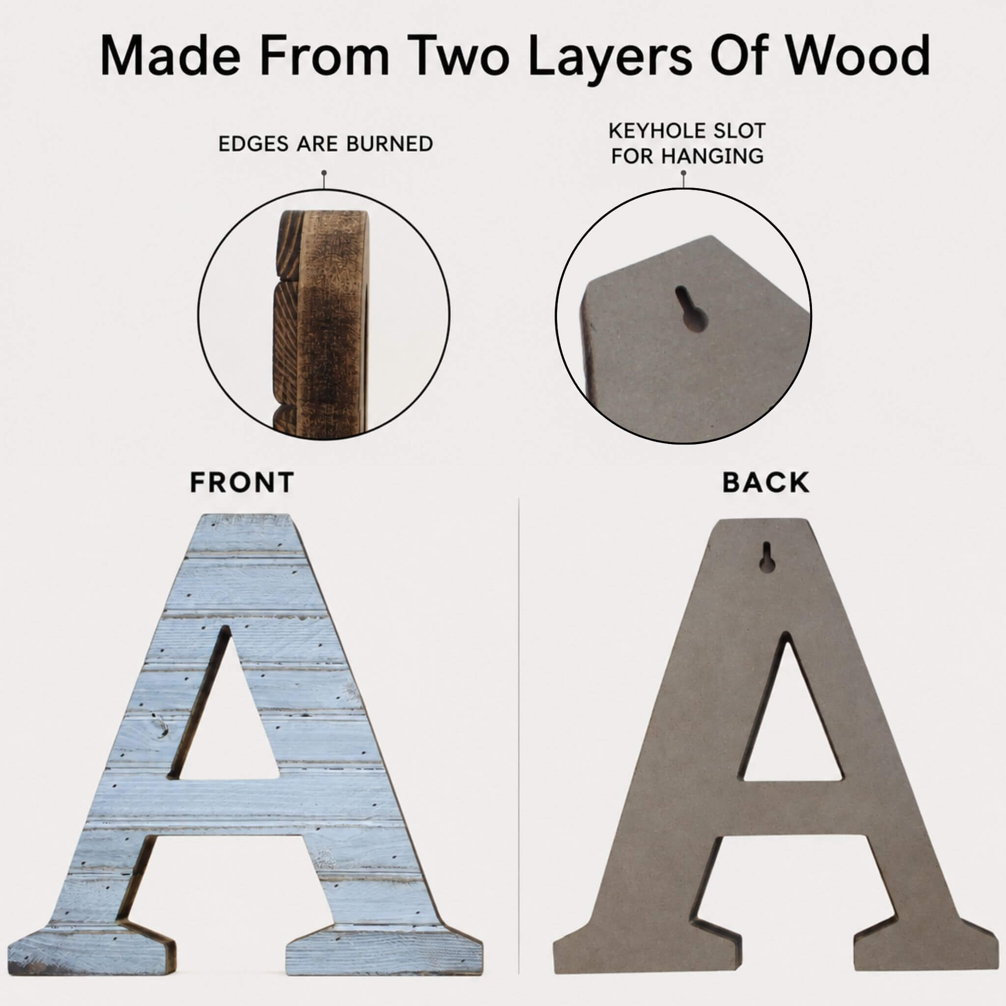 Wood Slat Letters – Wall Hanging Custom Wooden Letters