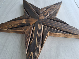 Rustic Wooden Star - Dark Pine