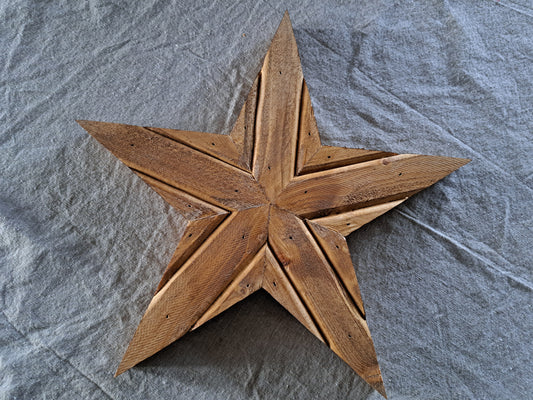 Rustic Wooden Star With Light Pine Finish