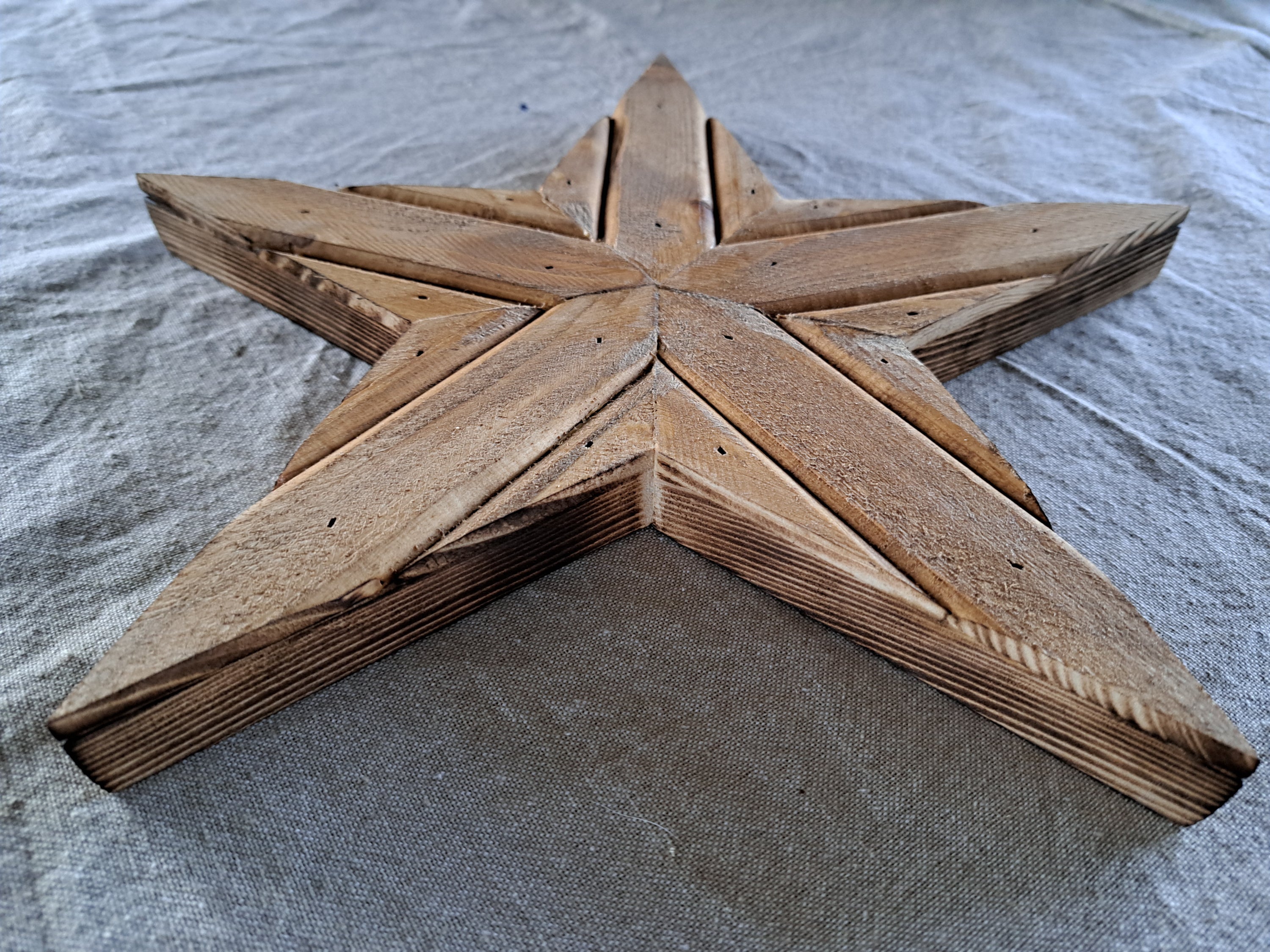 Rustic Wooden Star With Light Pine Finish