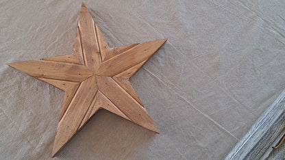 Rustic Wooden Star With Light Pine Finish