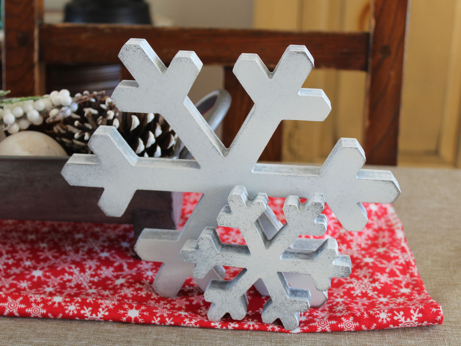 Rustic Wooden Snowflake Ornament